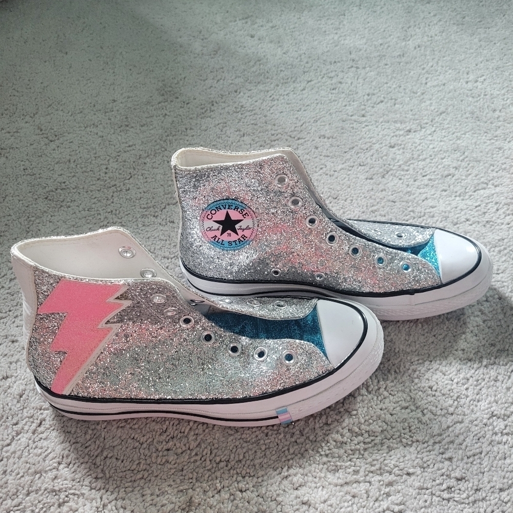 Converse Chuck 70 Hi Pride Shimmering High Top Sneakers - Size 8 Women/Men 6 - Picture 1 of 7